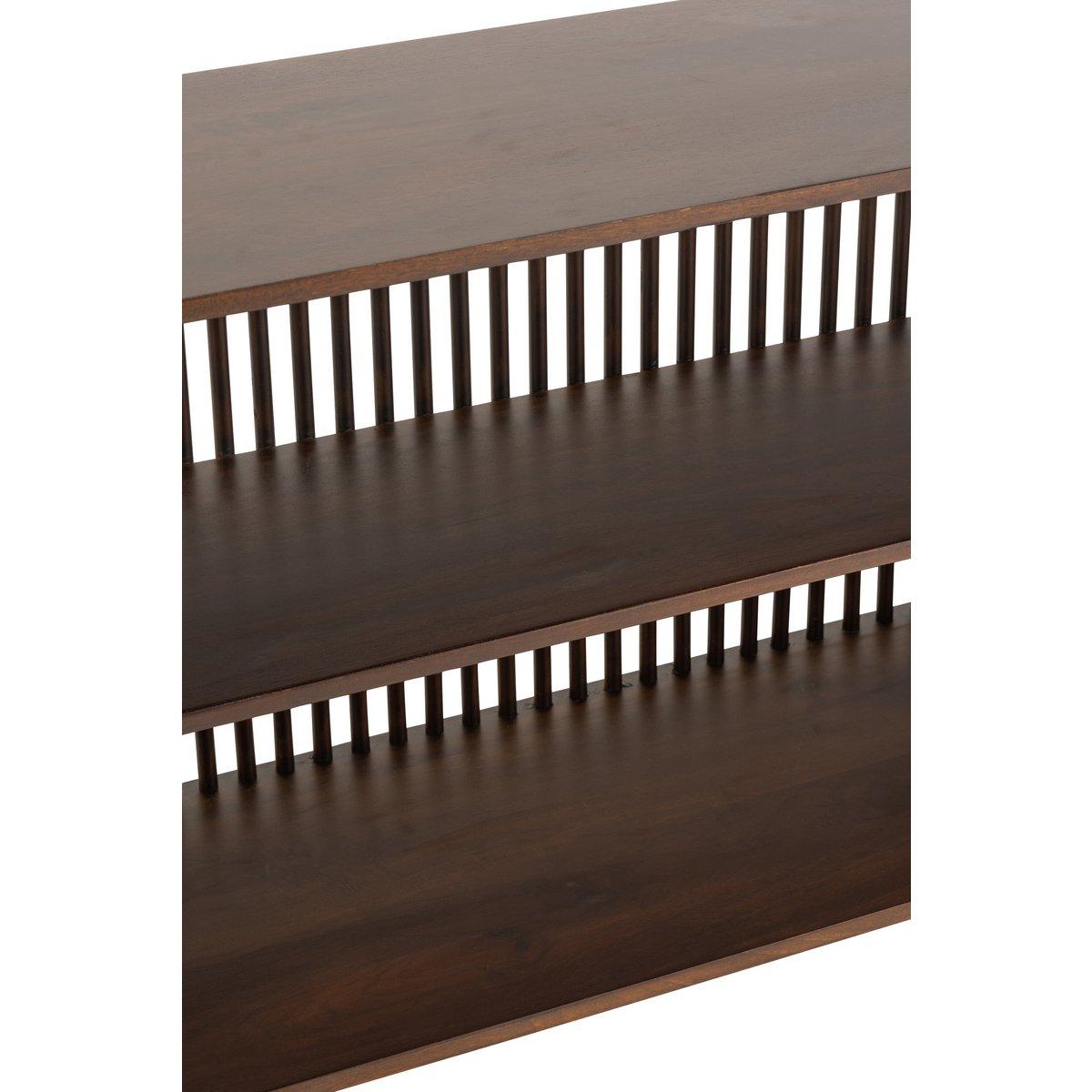 J-Line Konsole 2 Planken Conie Mangoholz Dunkelbraun