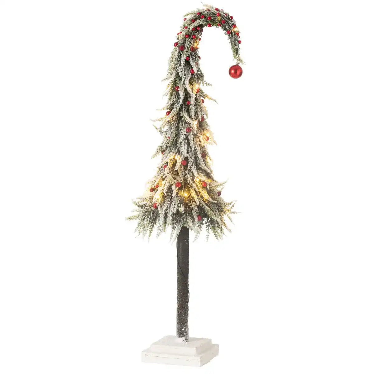 J-Line Weihnachtsbaumhut + LED Kunststoff Schnee Grün/Rot Groß