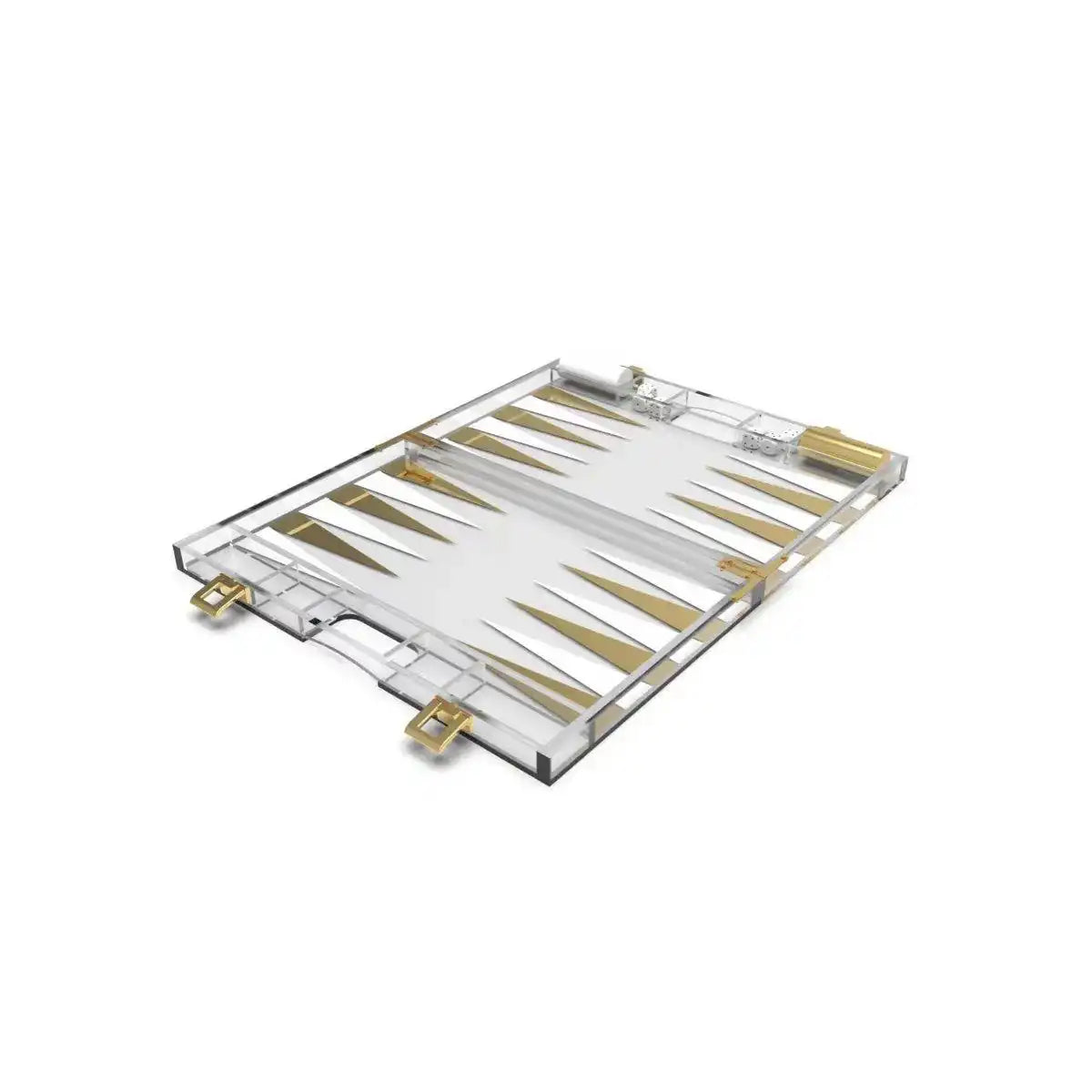 Backgammon -Spiel in White und Dore Acryl Acryl - HomeDesign Knaus