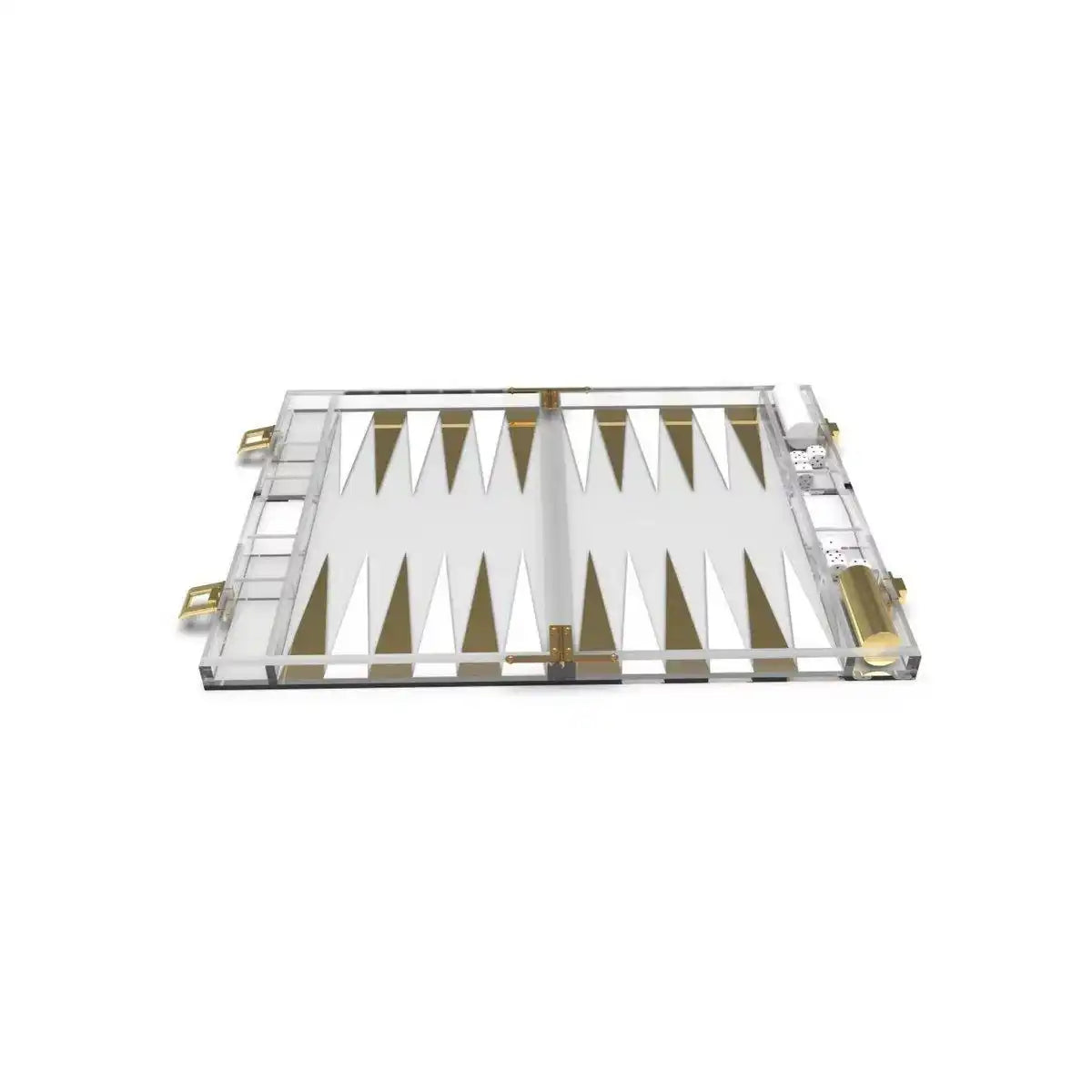 Backgammon -Spiel in White und Dore Acryl Acryl - HomeDesign Knaus