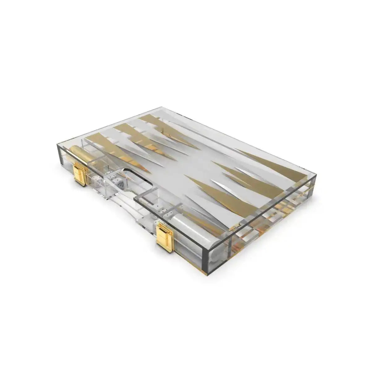 Backgammon -Spiel in White und Dore Acryl Acryl - HomeDesign Knaus