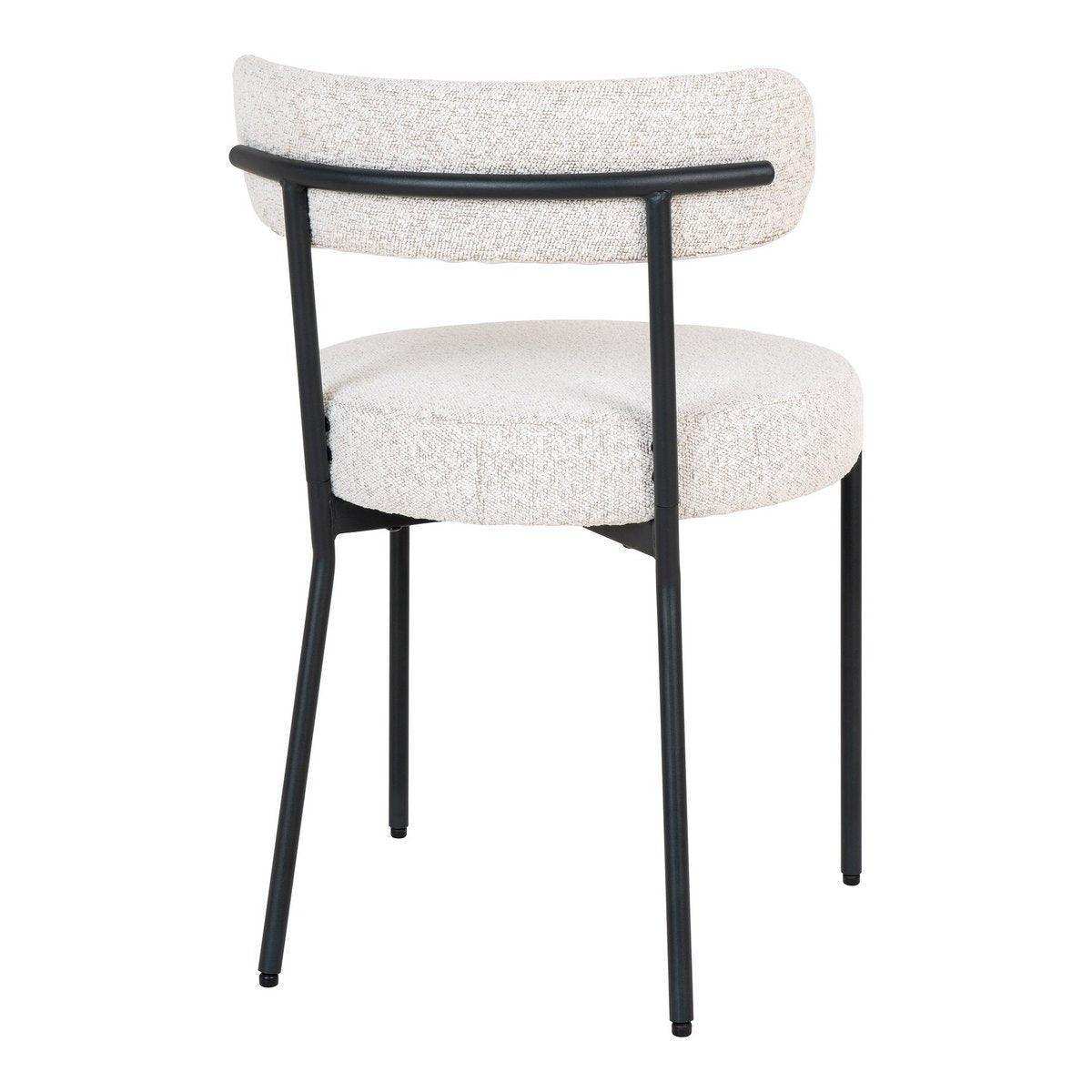 Badalona Esszimmerstuhl – Esszimmerstuhl, weißes Bouclé mit schwarzen Beinen, HN1270 - HomeDesign Knaus