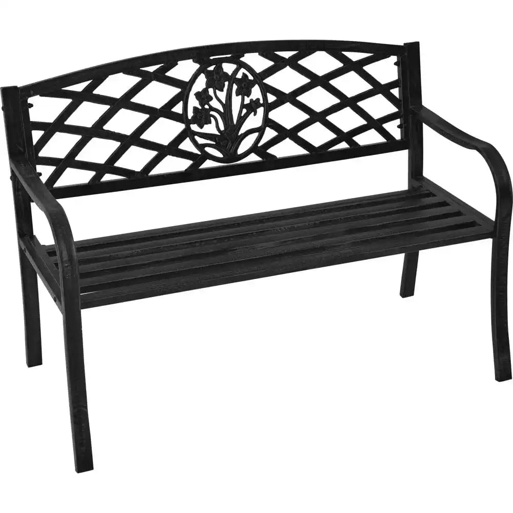 Bank St. James schwarz Gartenbank Metallbank 114cm - HomeDesign Knaus