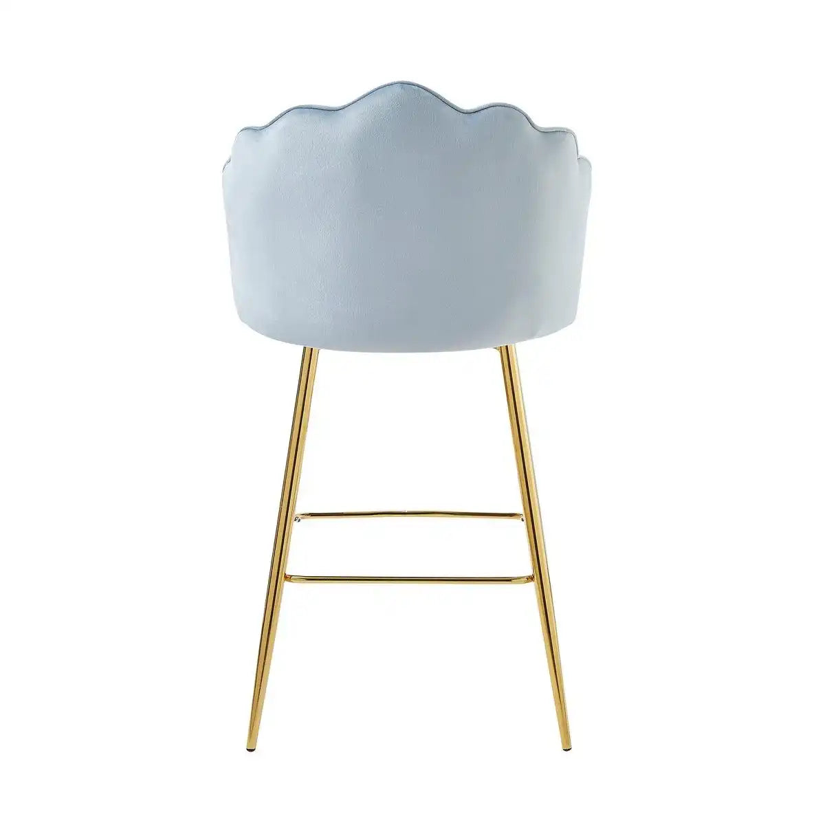 Barhocker Muscheldesign 2er Set aus Samt Hellgrau - HomeDesign Knaus