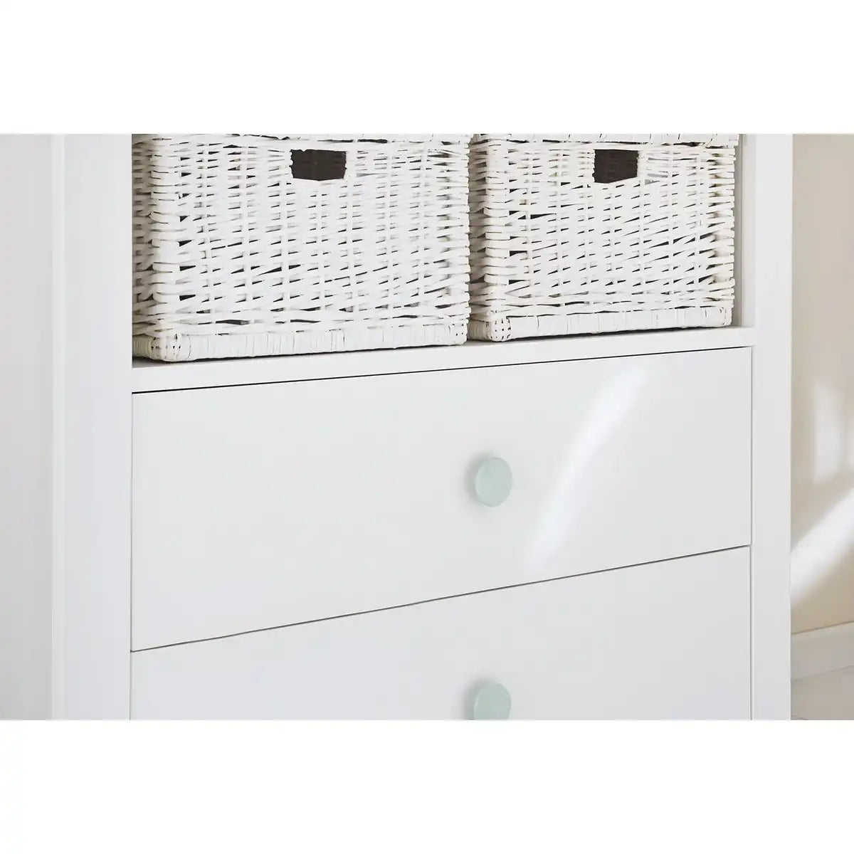 Baumschule 'Florentina' extra breit groß
3-teilig: Kinderbett, extra breite Wickelkommode, großer Kleiderschrank - HomeDesign Knaus