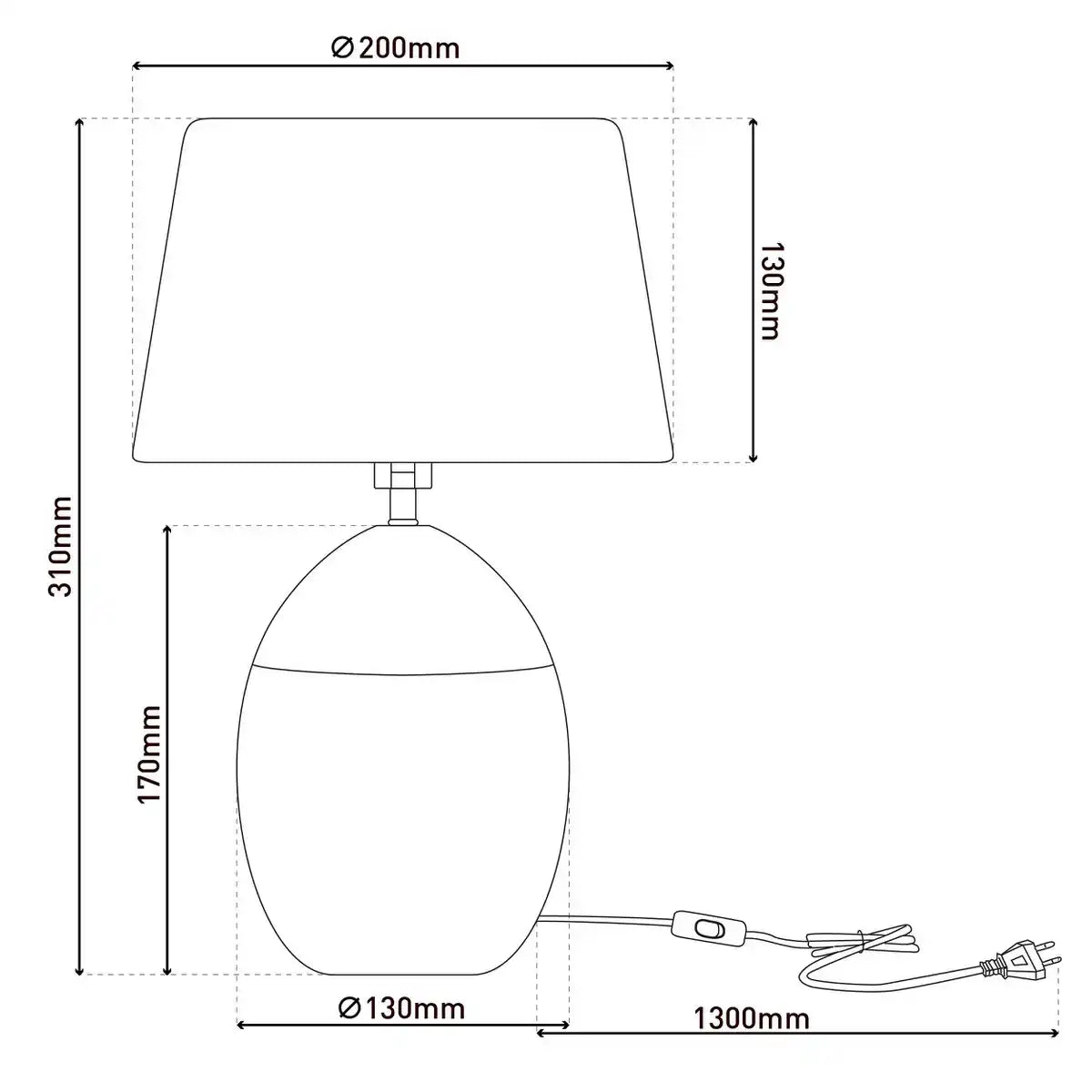 Keramik Tischleuchte "TALIA", Tischlampe, Keramik, beige/grau, mit E14-Fassung, für Esszimmer, Wohnzimmer, Diele oder Büro, 31 cm hoch
