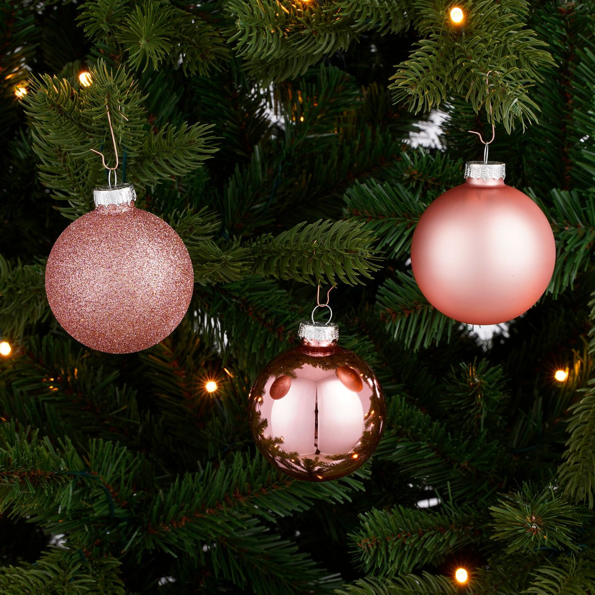 26 Stück Weihnachtskugeln Glas - Pink