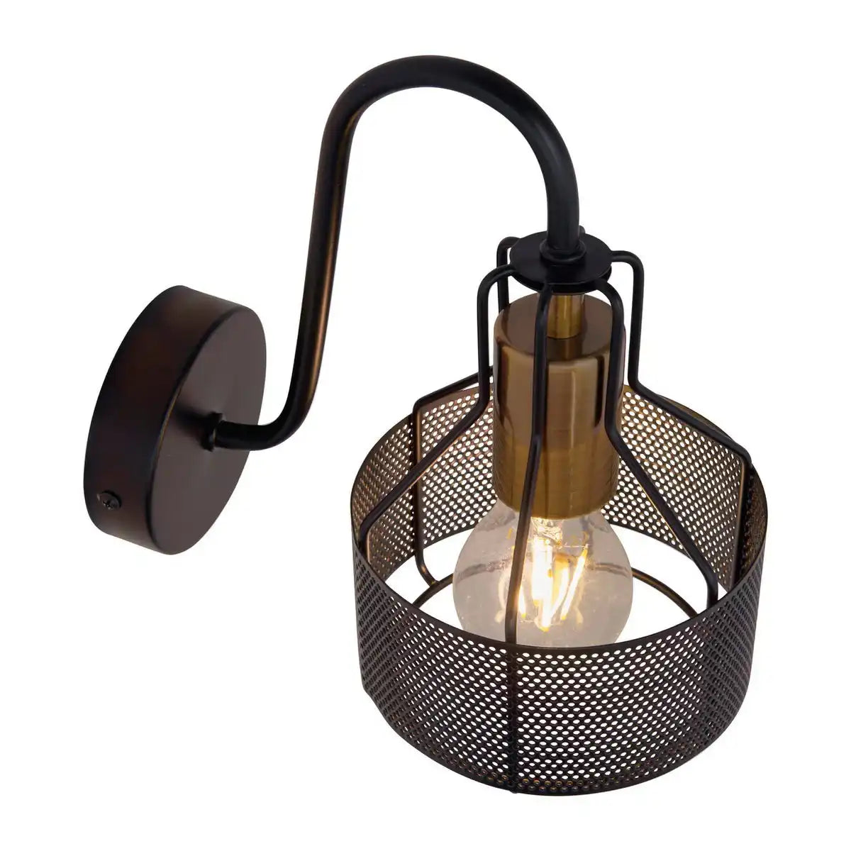 1er Wandleuchte Spot "FORO" aus Metall in Schwarz, mit E27-Fassung, ca. 22 x 13,5 x 23 cm. Stilvolle Beleuchtung für Wohnzimmer, Esszimmer oder Küche.