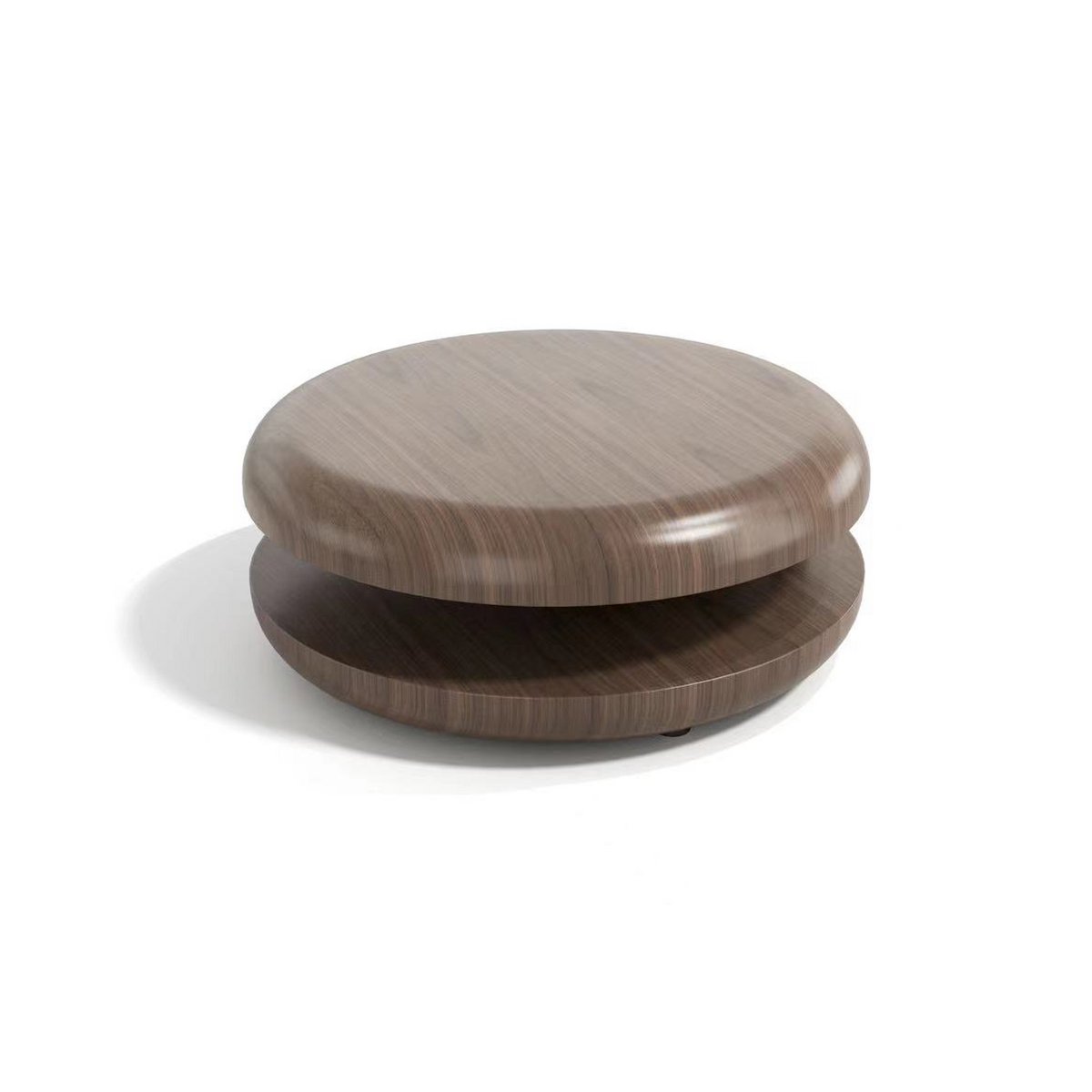 Couchtisch Ø 90 cm drehbar Walnuss