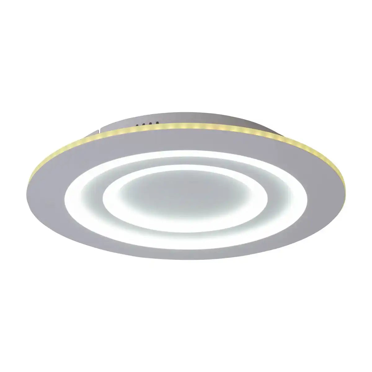 LED Deckenleuchte "MIREL" Ø 50 cm, 6 cm hoch, Metall und Kunststoff in Weiß, integrierte LEDs, 2400 lm, dimmbar, CCT-Funktion 3000-6500 K, RGB-Farbwechsel