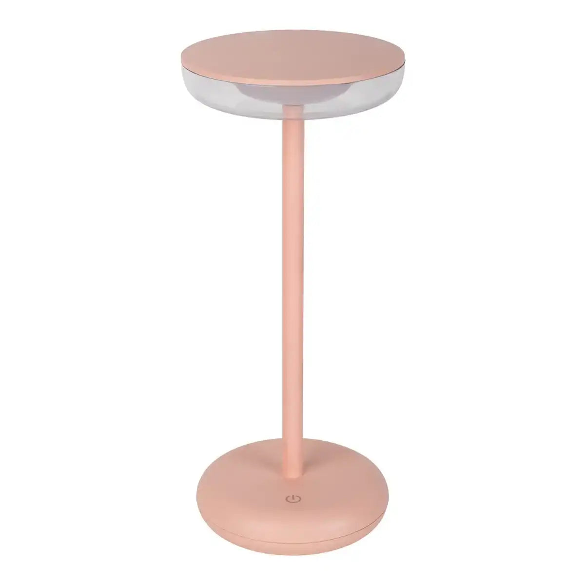 Akku-Tischleuchte "PASI" für Außen und Innen, aus Metall und Kunststoff in Rosa, dimmbar, mit Touch- und Memory-Funktion, ca. 26 cm hoch