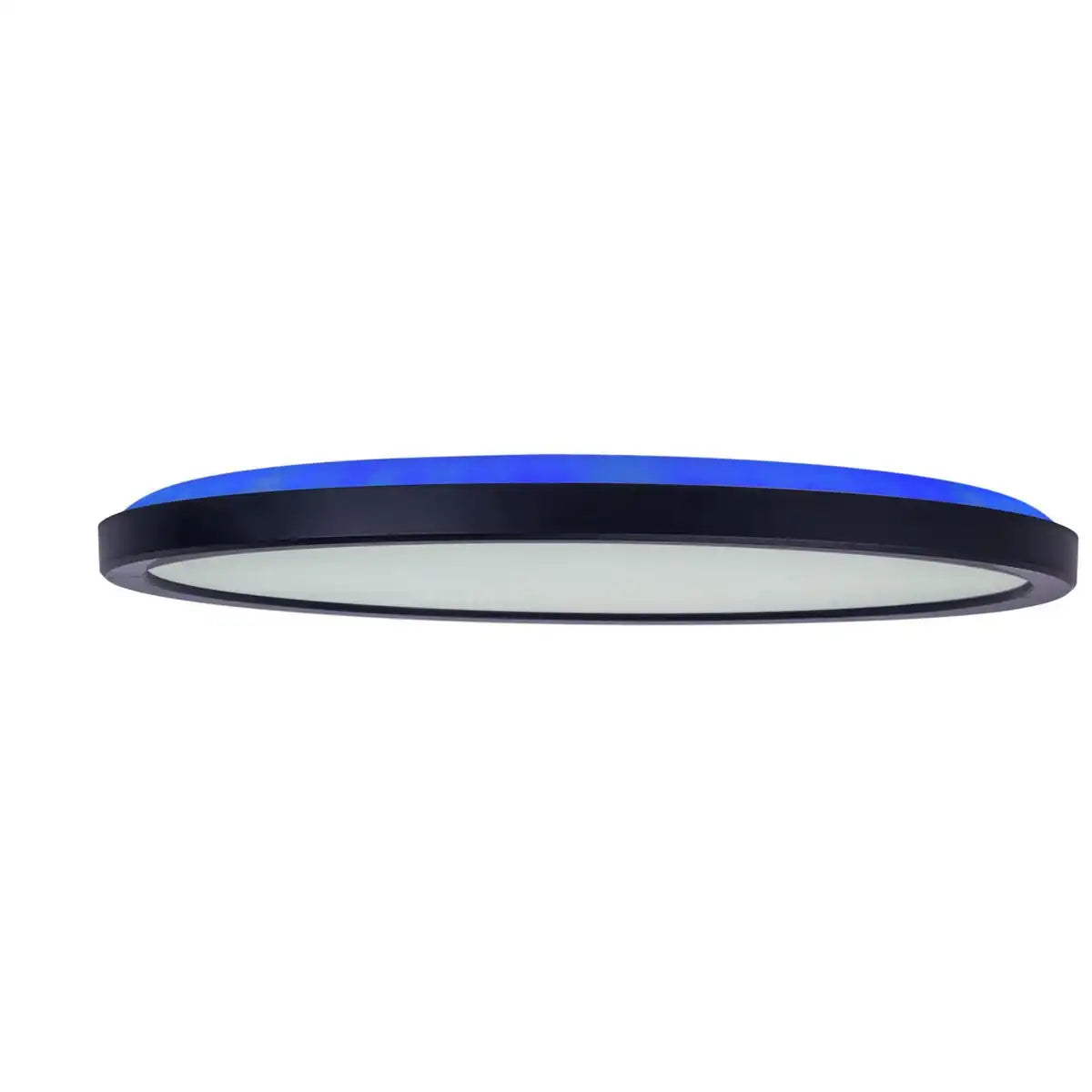 Die LED Deckenleuchte "CARLO" mit RGB-Backlight, Ø von 54 cm, klassisch-moderne Deckenleuchte aus schwarzem/weißem Kunststoff mit vielen Funktionen, z.B. Farbwechsler