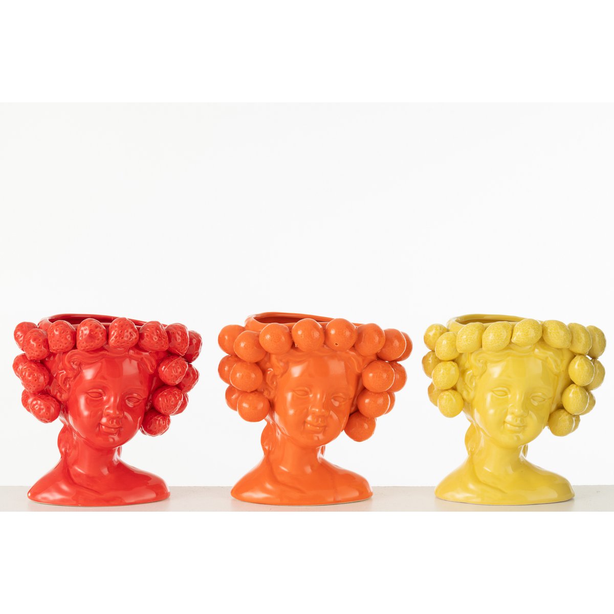 J -Line Vase Orangen - Keramik - Orange - klein - 26,5 cm hoch
