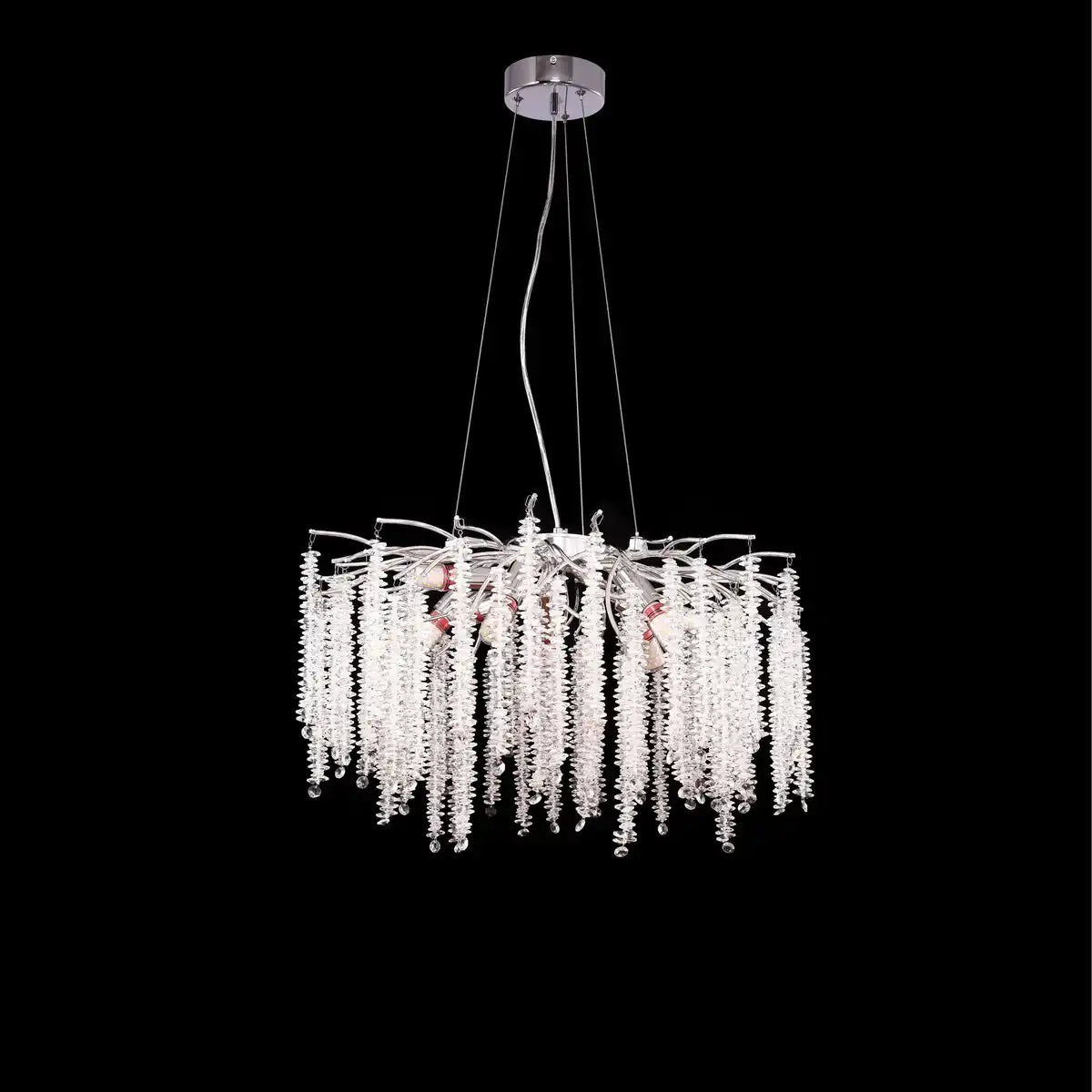 Kronleuchte Hanging Lamp Frost Silber 60 cm