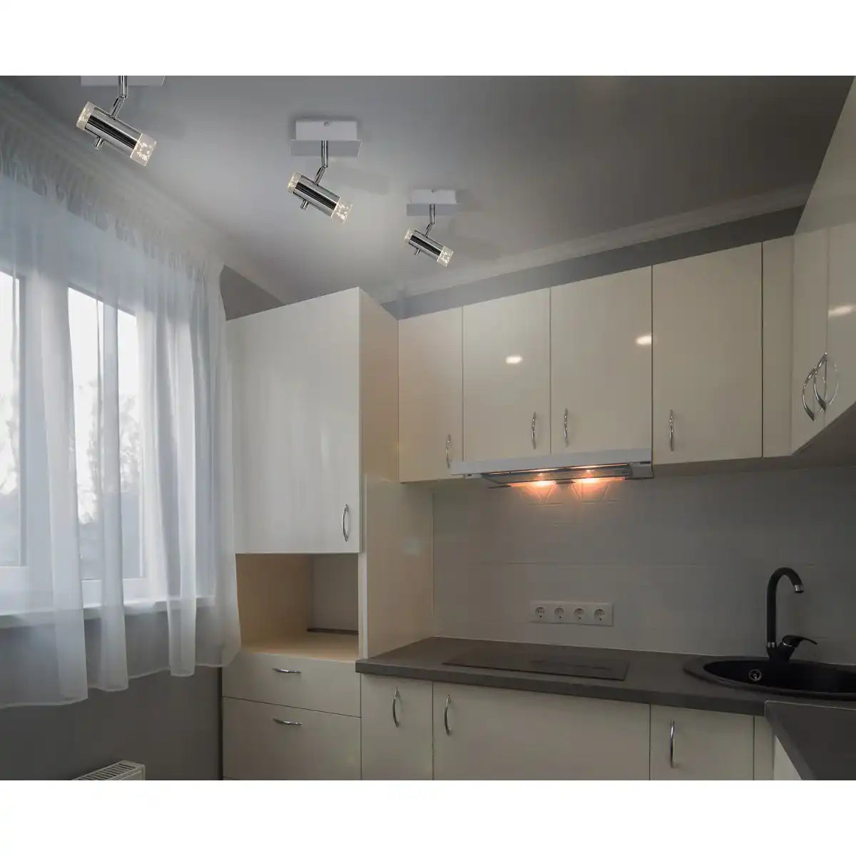 LED Deckenleuchte "GARDA" 15,5 cm lang, mit integrierten LEDs, aus chromfarbenem Metall und Acryl