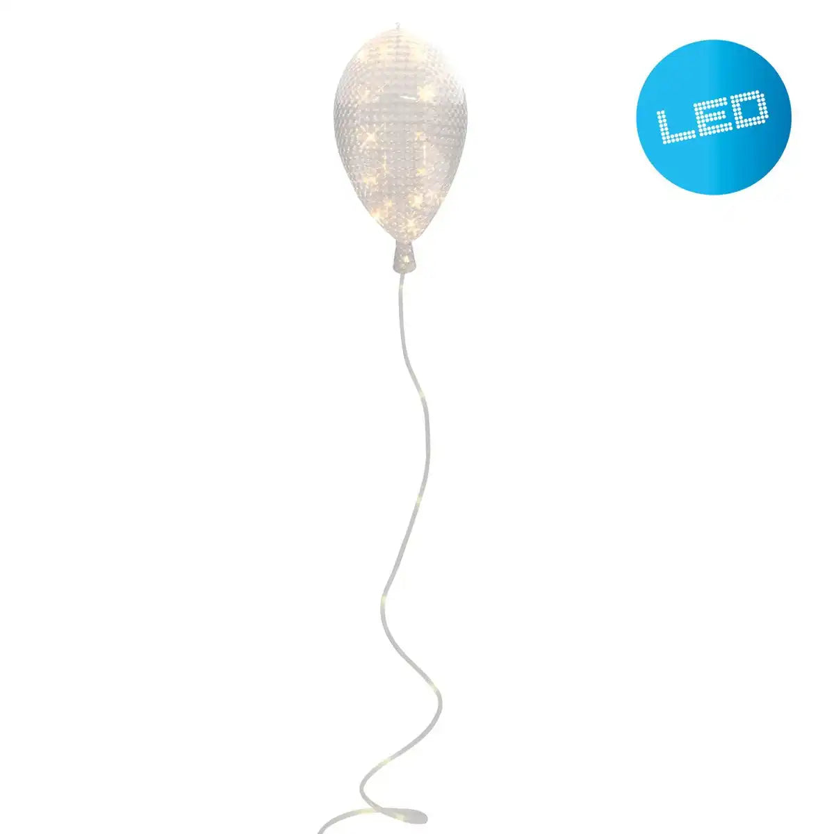 LED Dekoballon aus Kunststoff in Weiß, mit integrierter LED