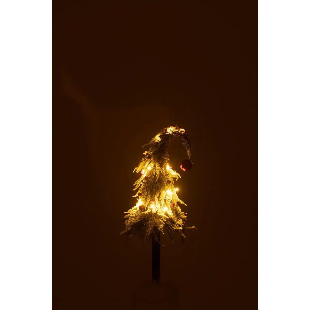 J-Line Weihnachtsbaumhut + LED Kunststoff Schnee Grün/Rot Medium