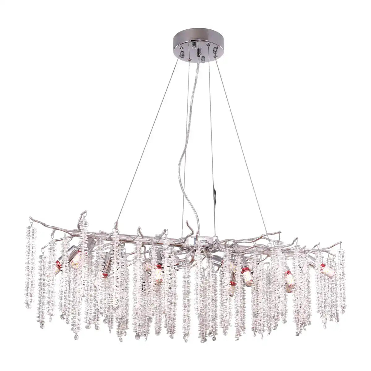 Kronleuchte Hanging Lamp Frost Silber 100x40 cm