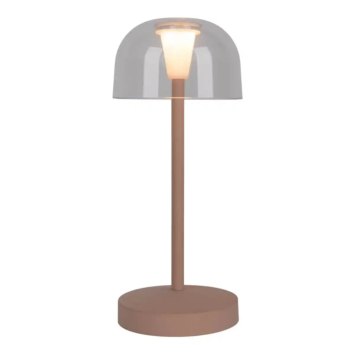 2-er Set LED-Akku-Tischleuchte "Gomba" für Außen und Innen, aus Metall und Kunststoff in Frosted Almond , 18,5 cm hoch