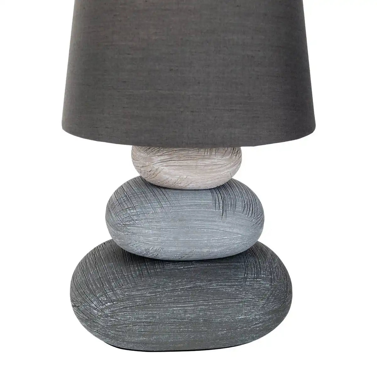 Keramik Tischleuchte "STONEY", Tischlampe aus Keramik in Grau, mit E14-Fassung, Tischlampe für Esszimmer, Wohnzimmer, Diele oder Büro, oder als Nachttischlampe, 31 cm hoch