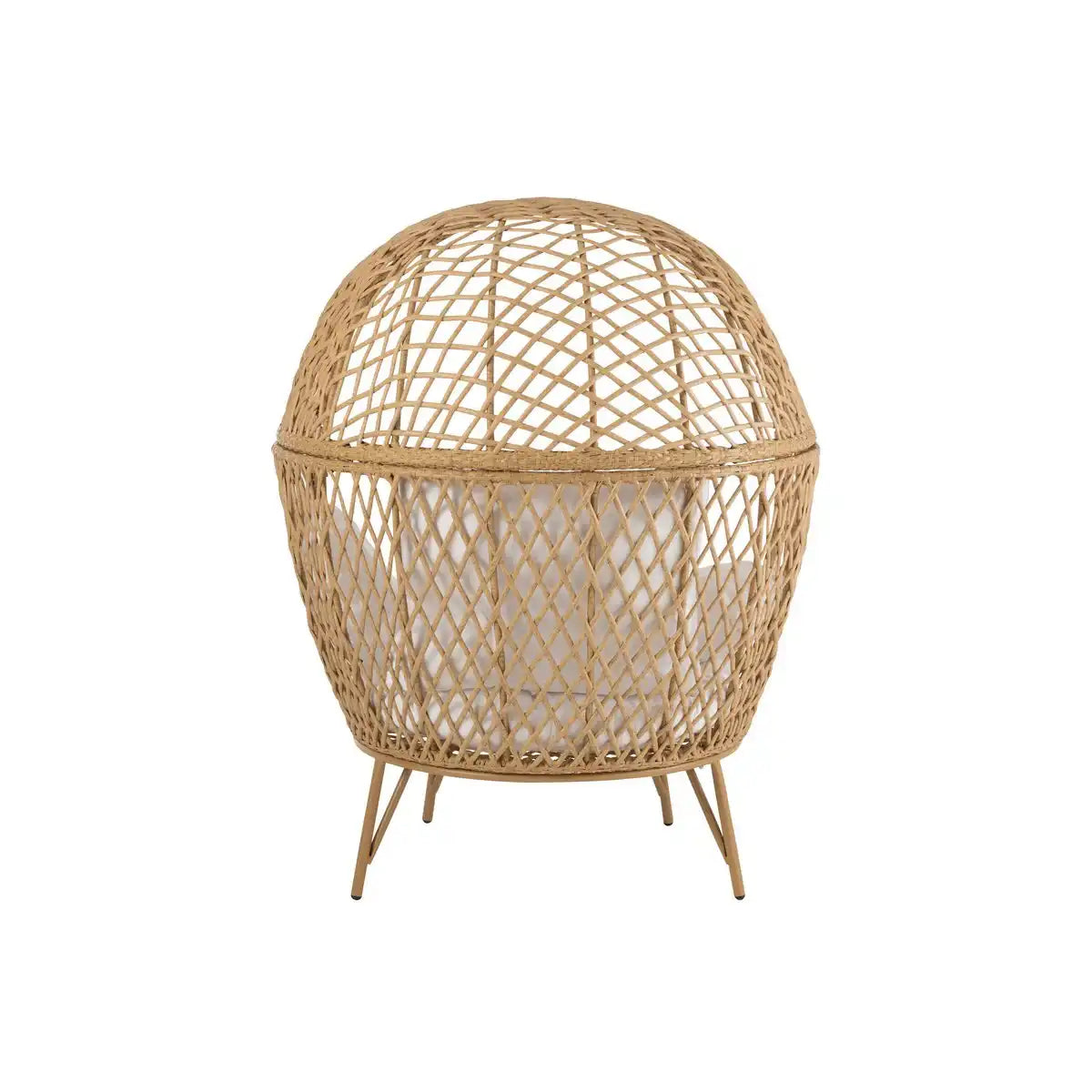 J-Line Lounge Chair+Kissen Eva Metal/Reed Beige