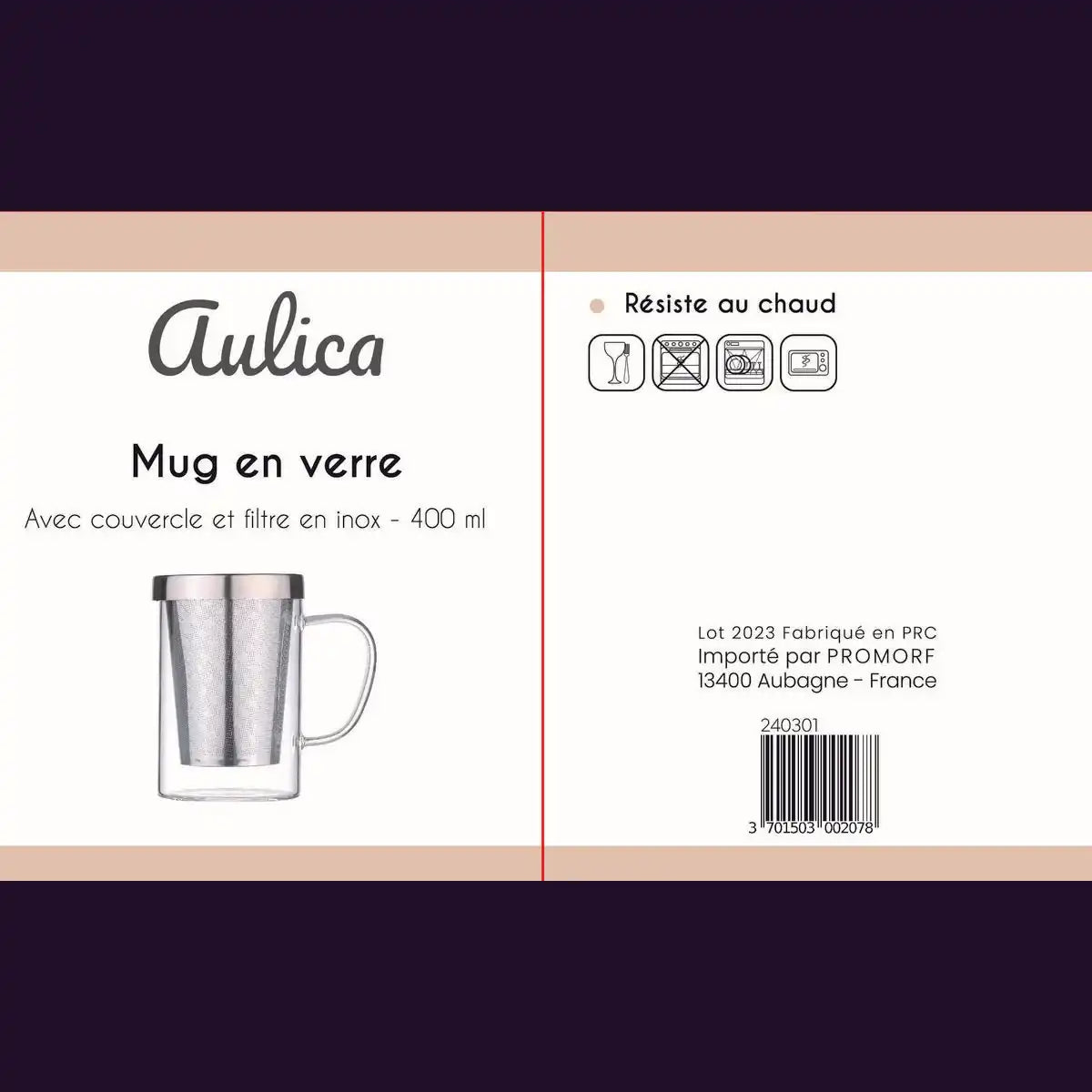BECHER 400ML MIT DECKEL UND EDELSTAHLFILTER - HomeDesign Knaus