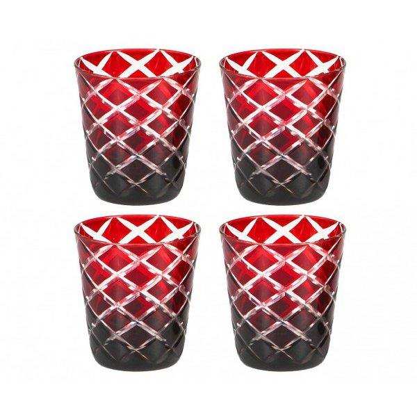 Becher Dio rubin 4er Set H 10 cm - HomeDesign Knaus