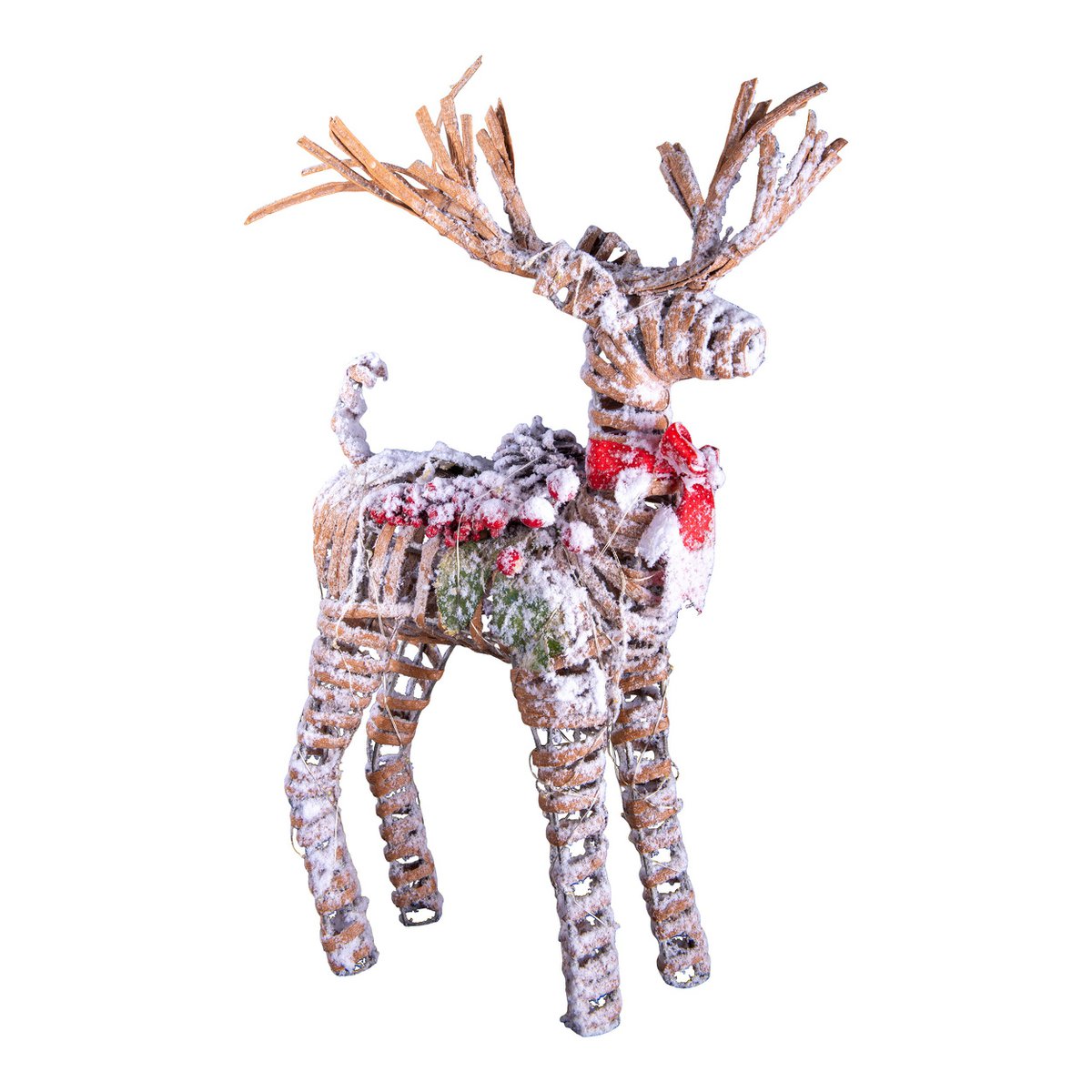 LED-Weihnachtsdeko "RENTIER" aus wetterfestem Kunststoff in natur, mit fest verbauten LEDs