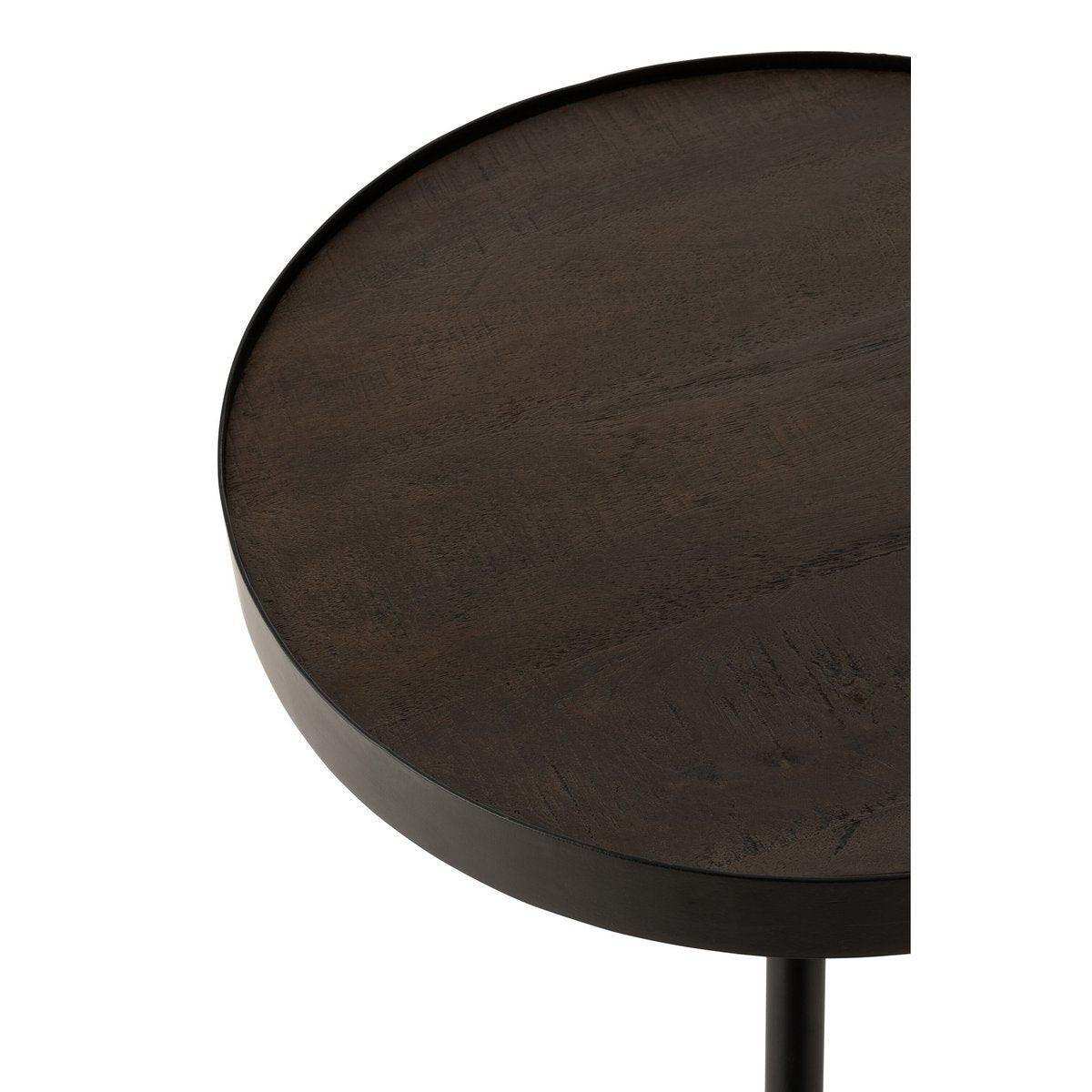 Beistelltisch Couchtisch Fien High – Holz/Eisen Dunkelbraun/Schwarz - HomeDesign Knaus
