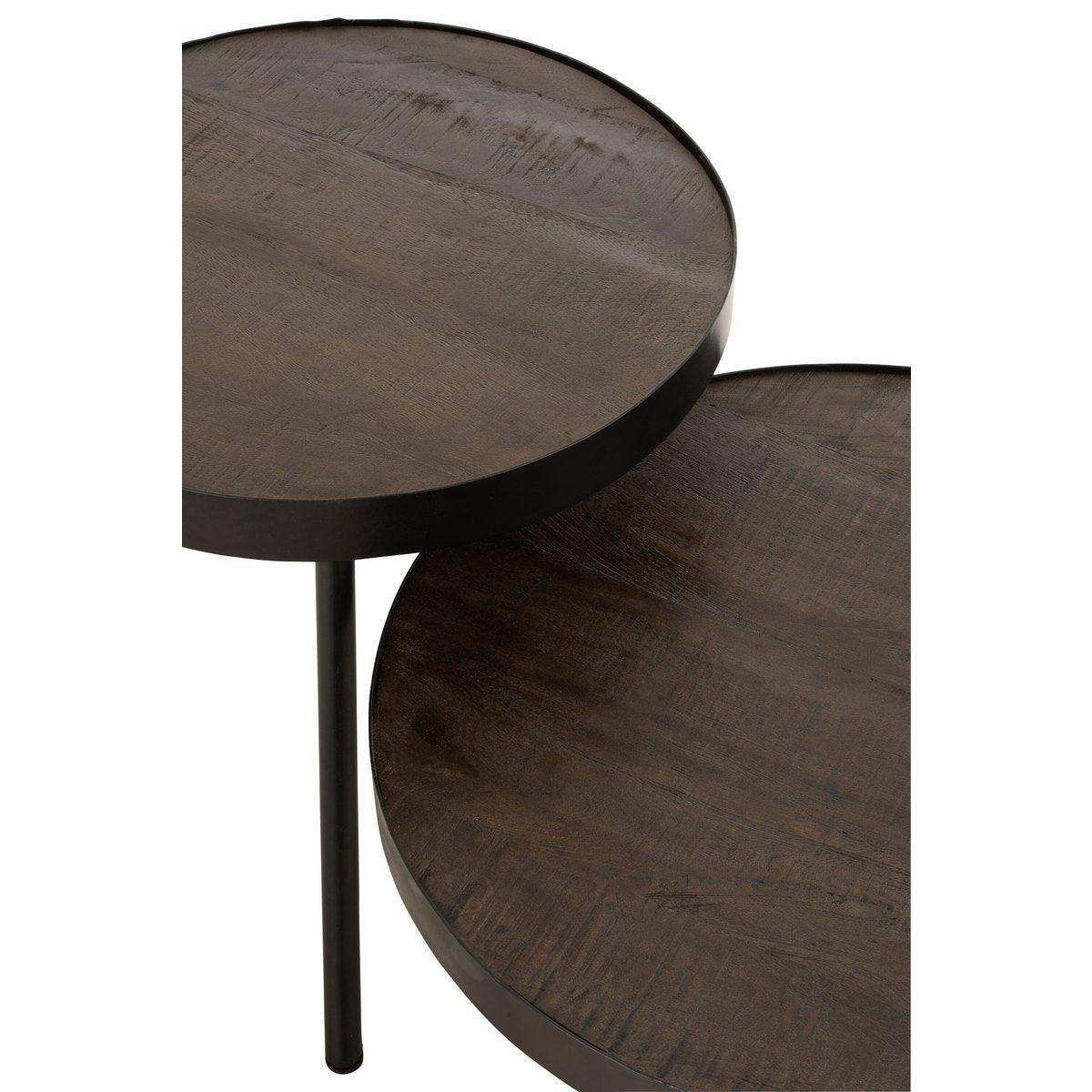 Beistelltisch Fien Low Holz/Eisen Dunkelbraun/Schwarz - HomeDesign Knaus