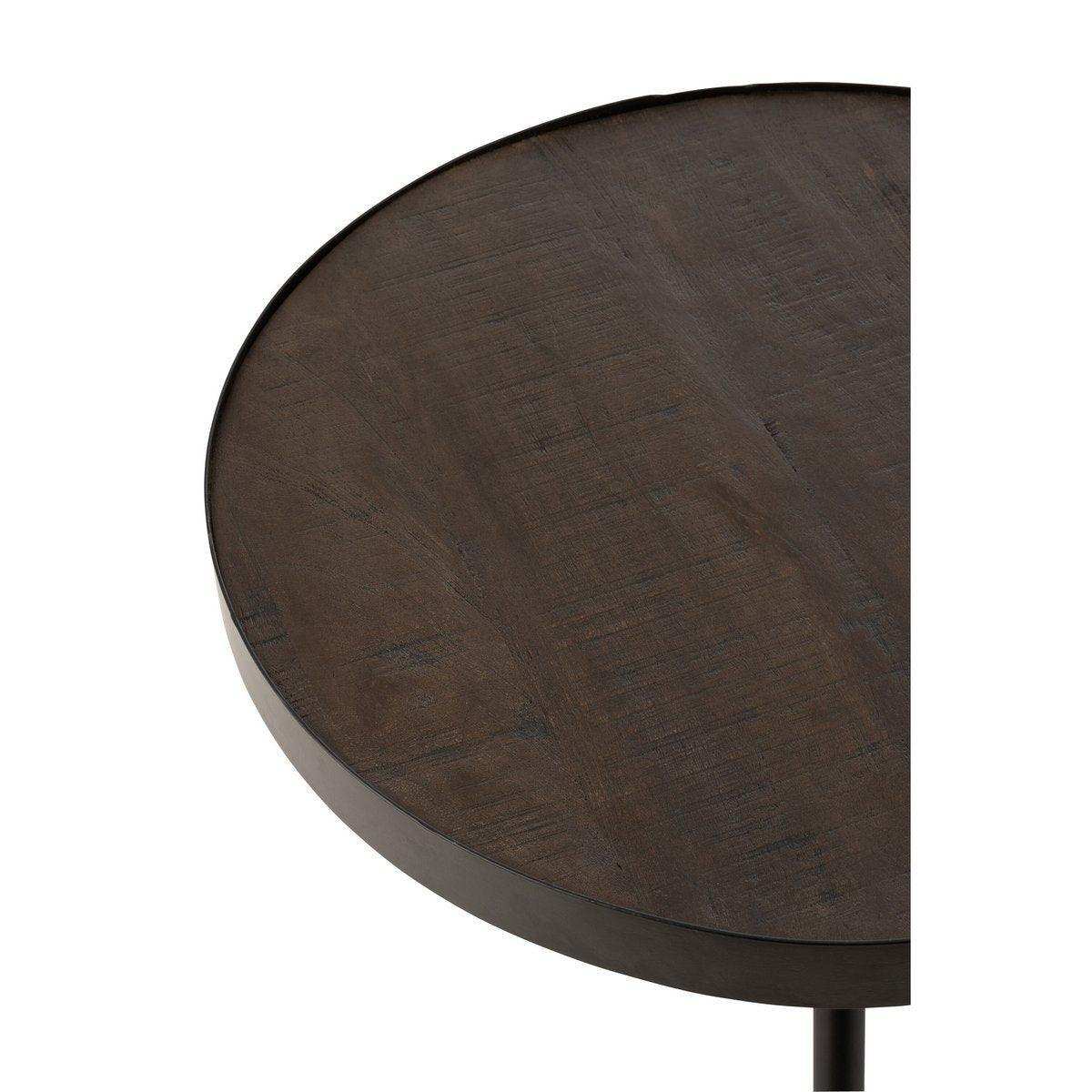 Beistelltisch Fien Low Holz/Eisen Dunkelbraun/Schwarz - HomeDesign Knaus