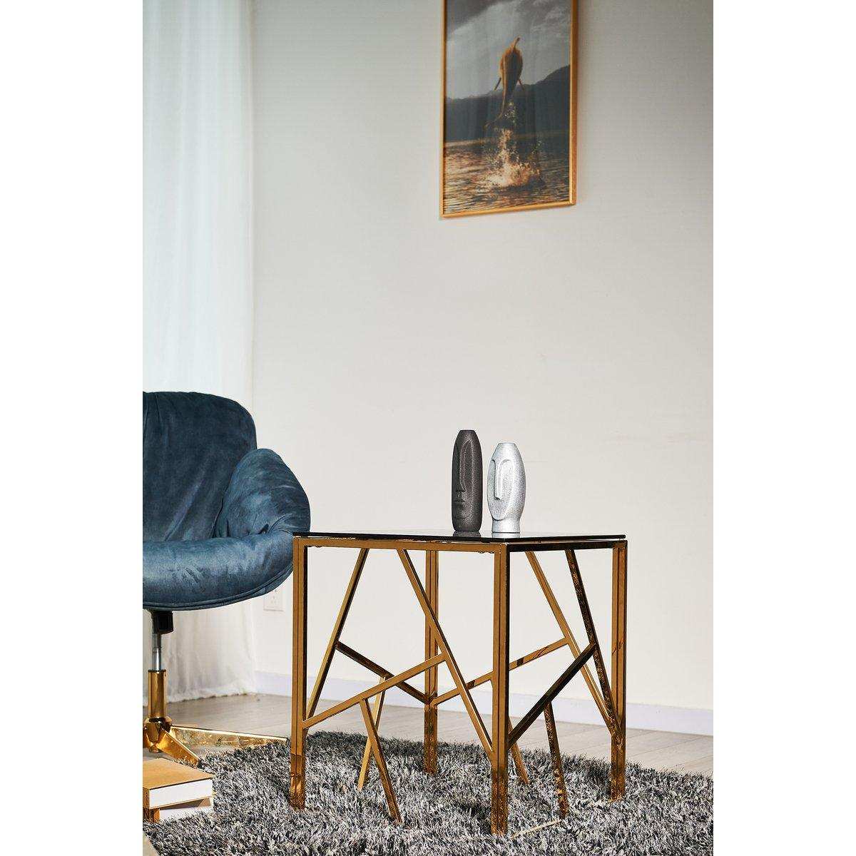 Beistelltisch Gold/Grau 55x55 cm - HomeDesign Knaus