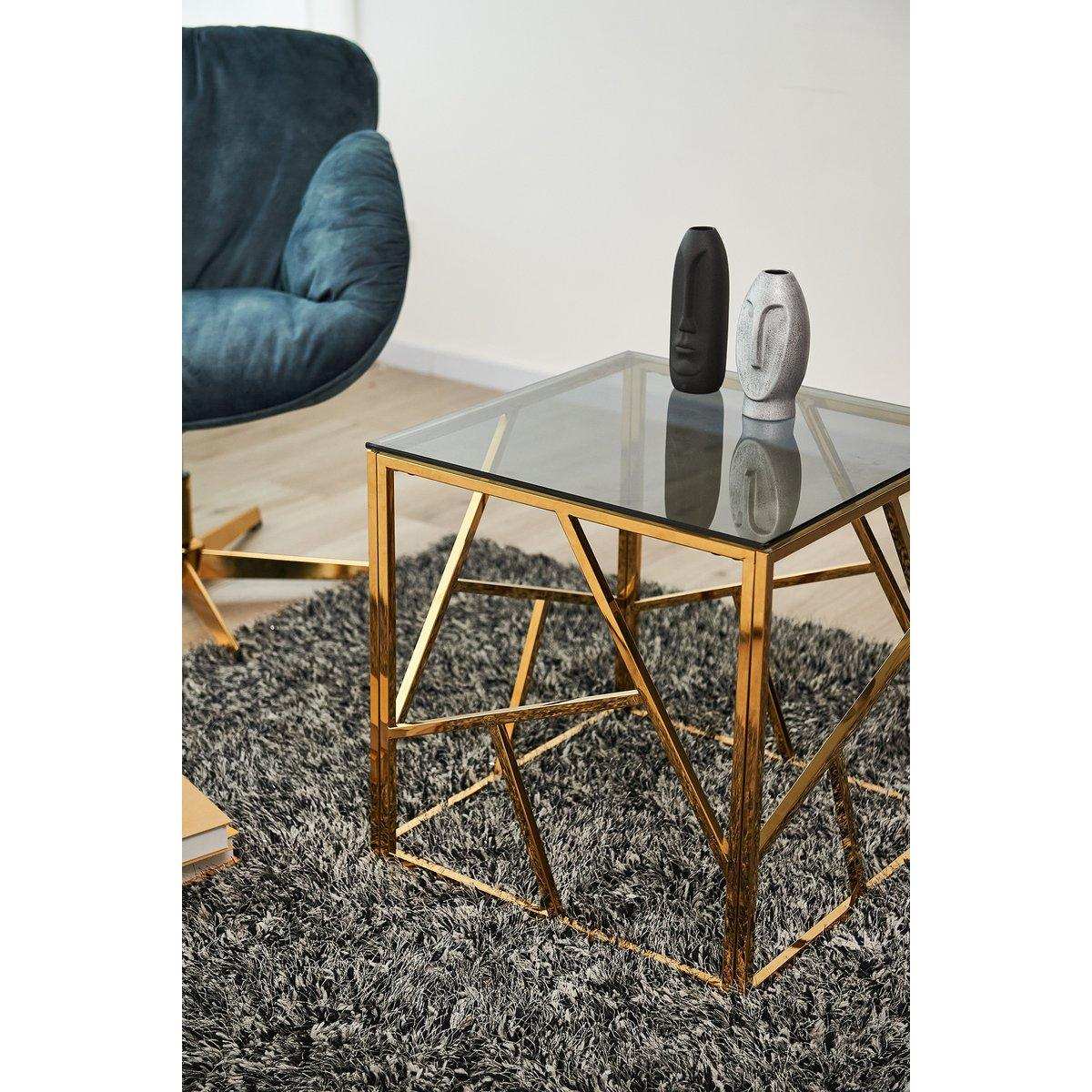 Beistelltisch Gold/Grau 55x55 cm - HomeDesign Knaus