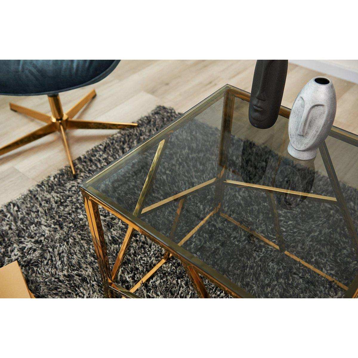 Beistelltisch Gold/Grau 55x55 cm - HomeDesign Knaus