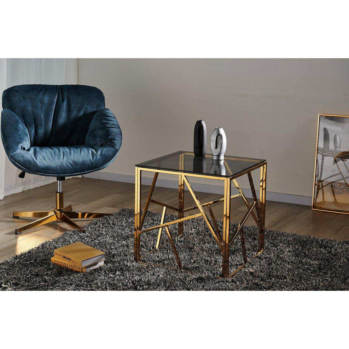Beistelltisch Gold/Grau 55x55 cm - HomeDesign Knaus