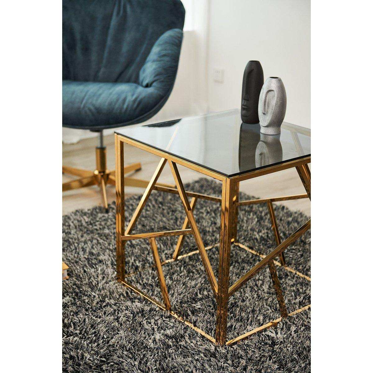 Beistelltisch Gold/Grau 55x55 cm - HomeDesign Knaus