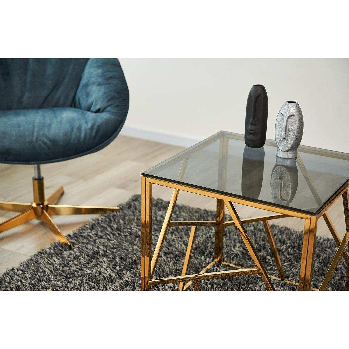 Beistelltisch Gold/Grau 55x55 cm - HomeDesign Knaus
