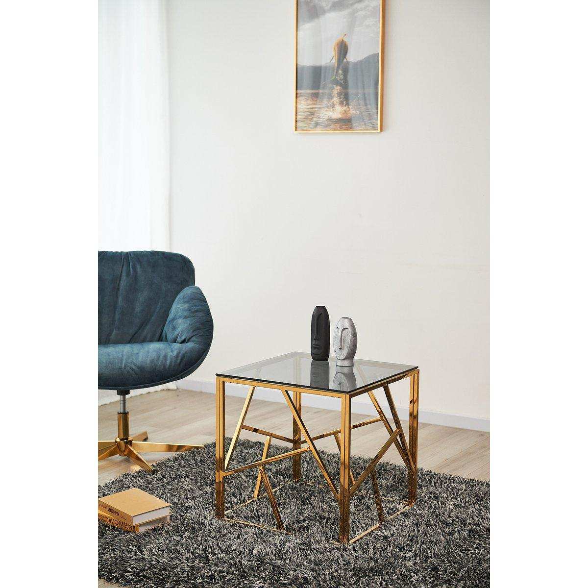 Beistelltisch Gold/Grau 55x55 cm - HomeDesign Knaus