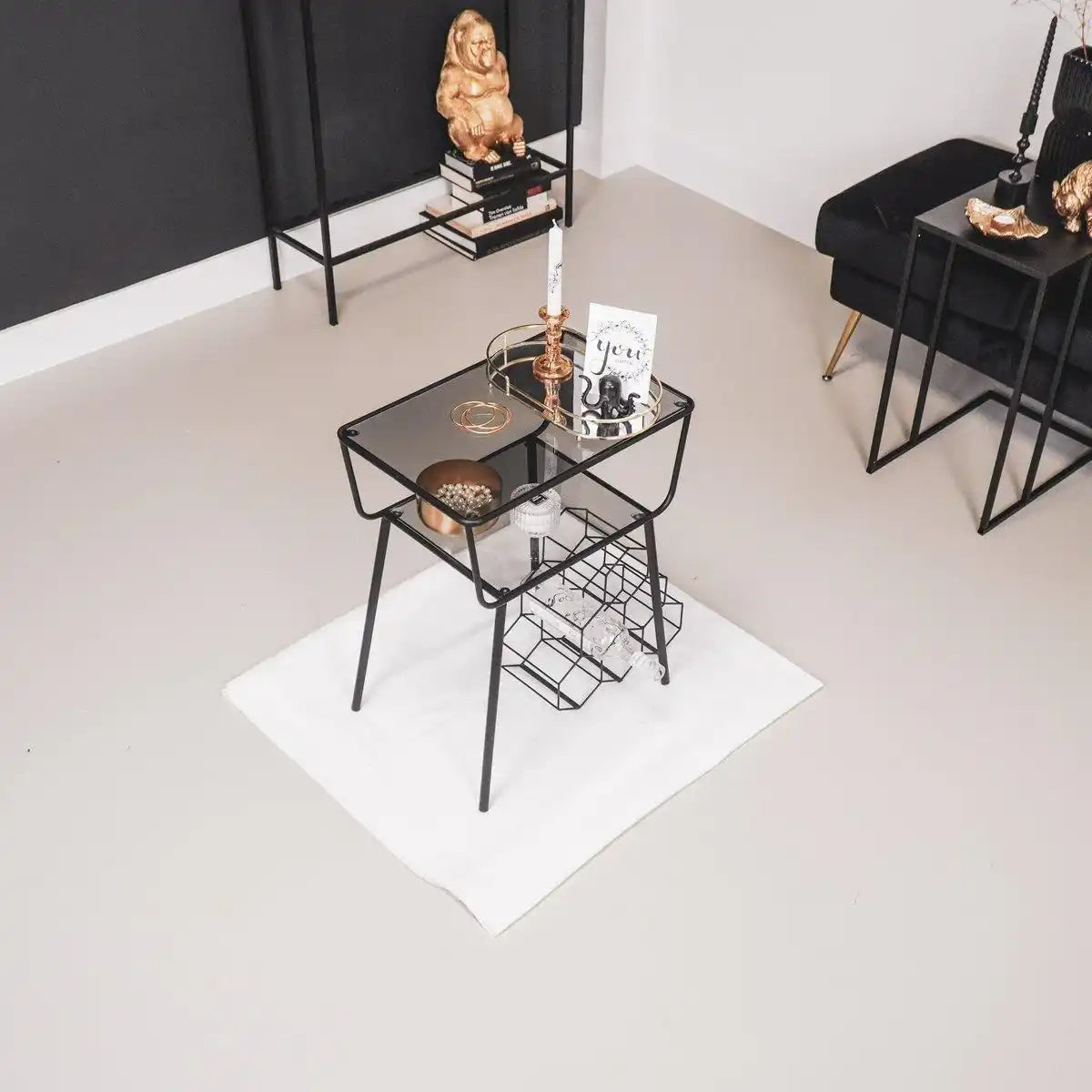 Beistelltisch / Nachttisch - Schwarz - 50x35x60cm - HomeDesign Knaus