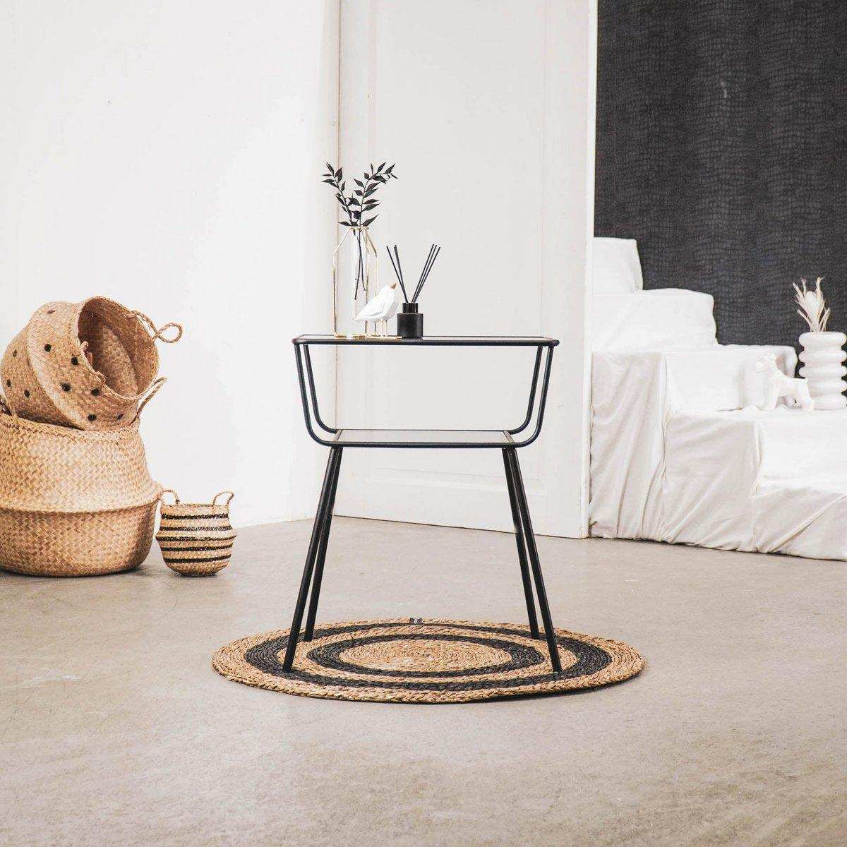Beistelltisch / Nachttisch - Schwarz - 50x35x60cm - HomeDesign Knaus
