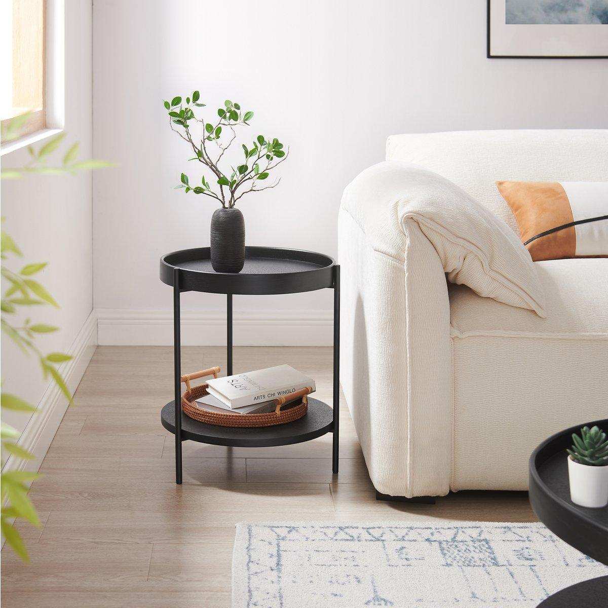 Beistelltisch Ø 44 cm Schwarz - HomeDesign Knaus