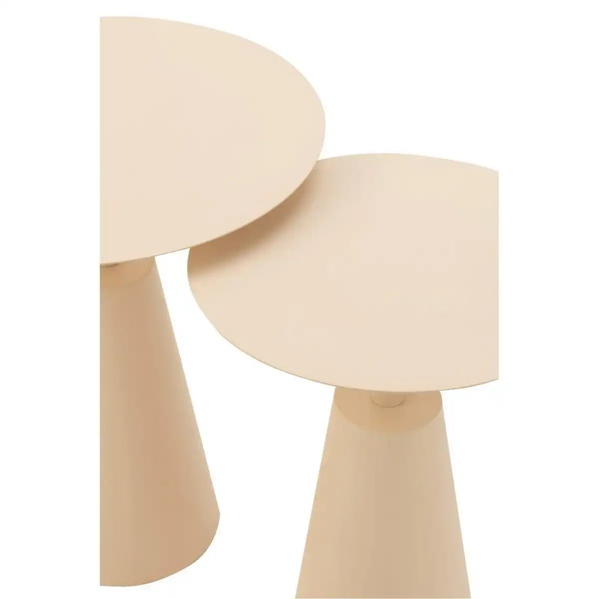 Beistelltisch Rund – Eisen – Beige – 2er-Set - HomeDesign Knaus