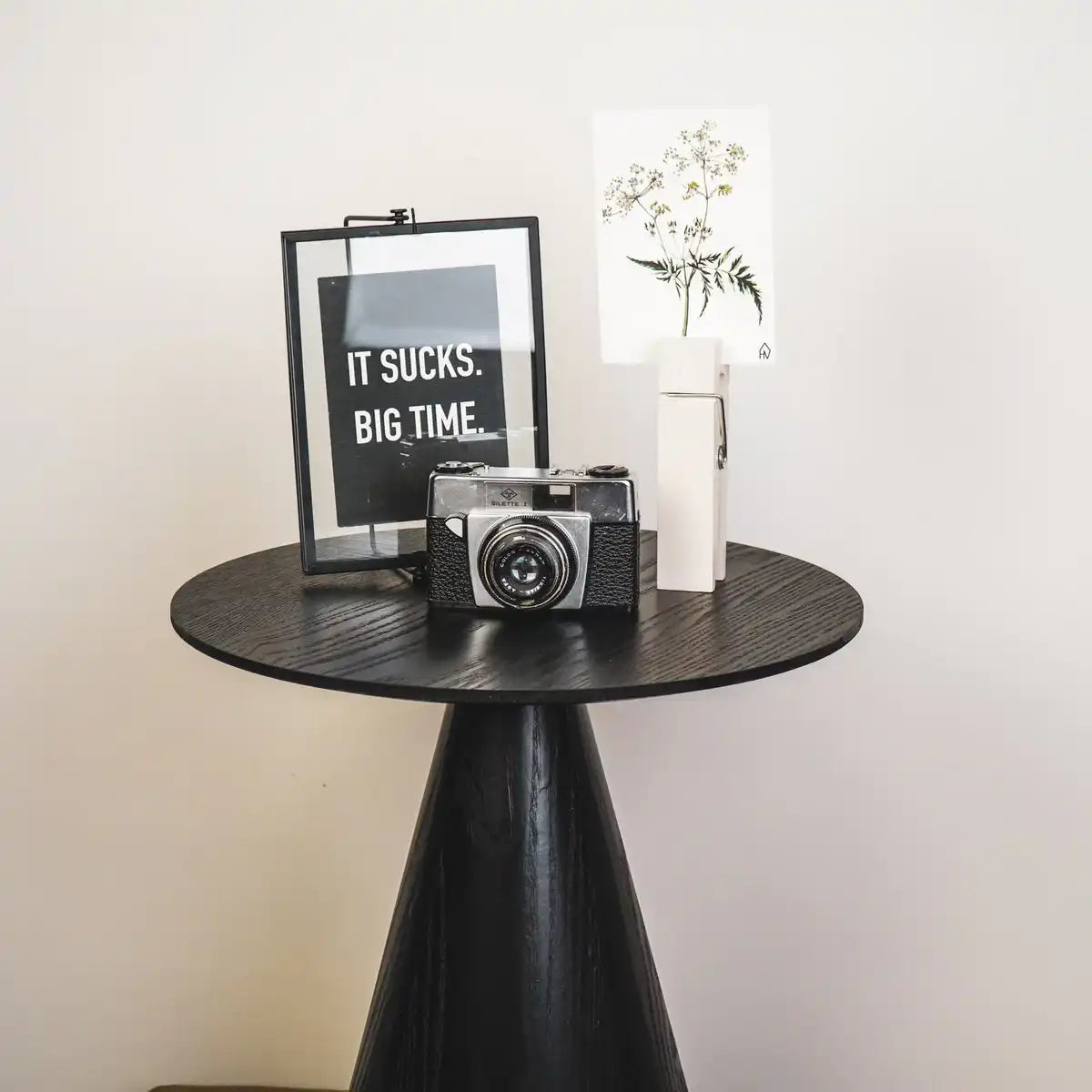 Beistelltisch -Rund- MDF - Schwarz - 40x40x44cm - HomeDesign Knaus