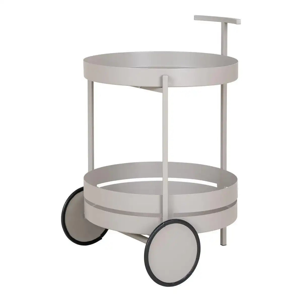Beja Bar Trolley – Barwagen, Stahl, kühles Grau, 2 Regale, 40 x 49,5 x 61 cm - HomeDesign Knaus