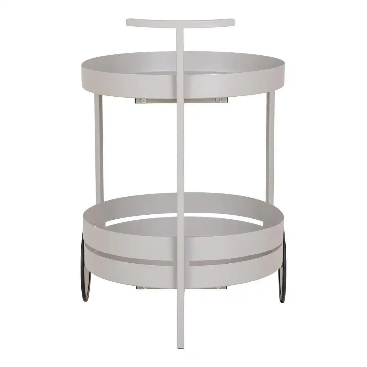Beja Bar Trolley – Barwagen, Stahl, kühles Grau, 2 Regale, 40 x 49,5 x 61 cm - HomeDesign Knaus