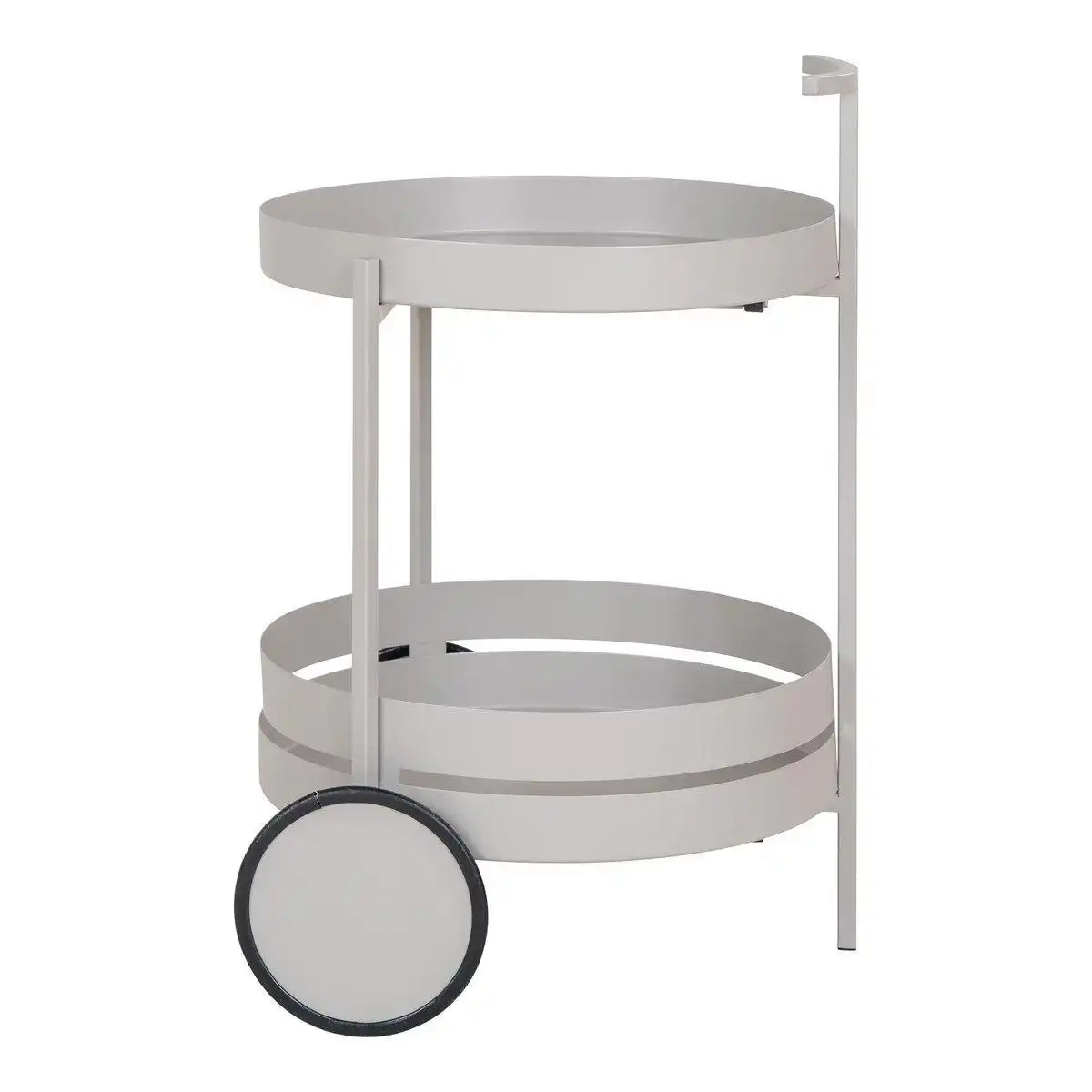 Beja Bar Trolley – Barwagen, Stahl, kühles Grau, 2 Regale, 40 x 49,5 x 61 cm - HomeDesign Knaus