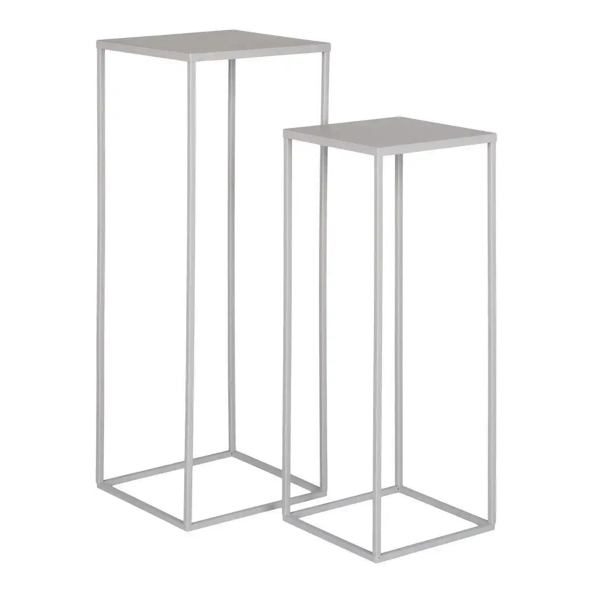 Beja Flower Stand - Blumenständer, Stahl, kühles Grau, 2er-Set - HomeDesign Knaus
