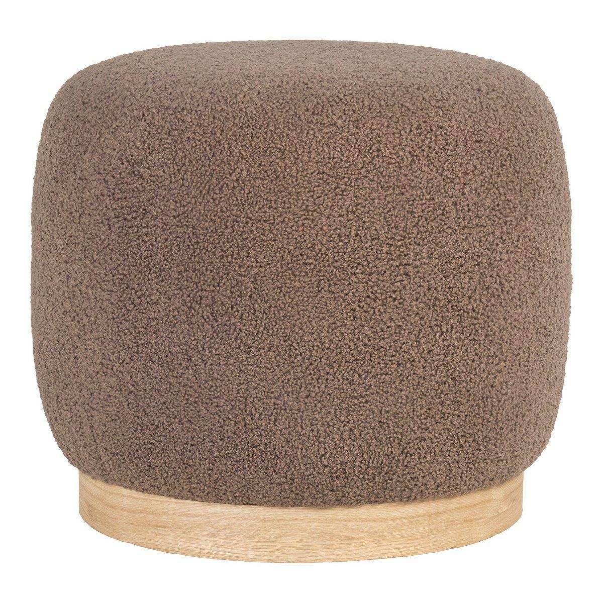 Belfort Pouf - Pouf aus Bouclé, braun, Ø44,5x40 cm, HN1238 - HomeDesign Knaus