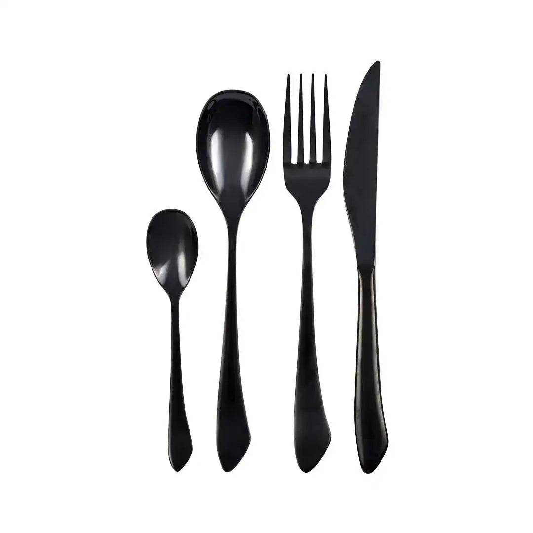 Besteckset 24 glänzend schwarze Teile - HomeDesign Knaus