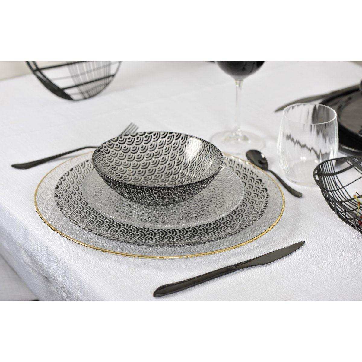 Besteckset 24 glänzend schwarze Teile - HomeDesign Knaus